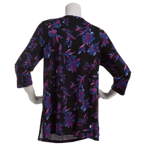Plus Size Preswick & Moore&#174; 3/4 Sleeve Watercolor Floral Tunic
