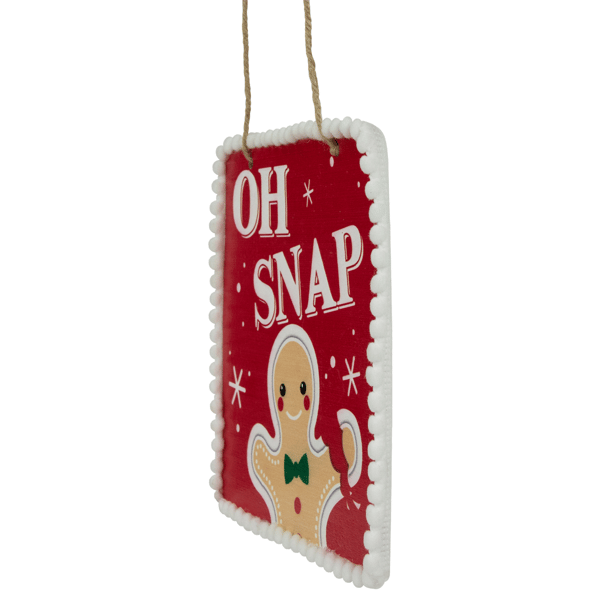 Northlight Gingerbread Man "OH SNAP" Square Christmas Ornament