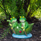 Northlight Seasonal 10in. Frogs in a Lily Pad Garden Statue - image 2
