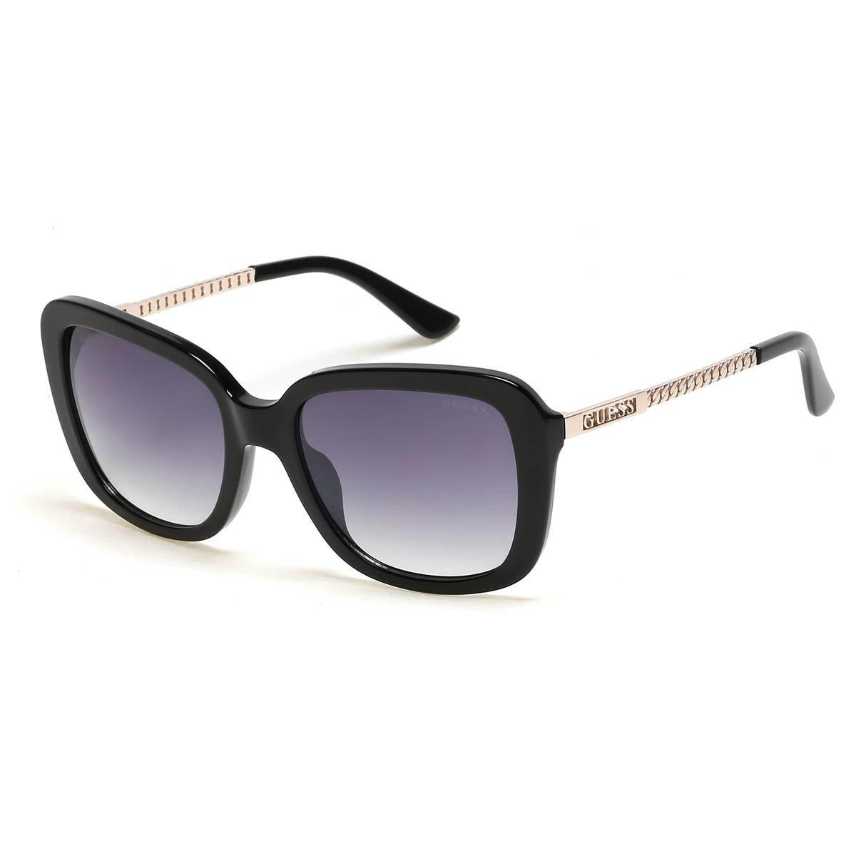 Womens Guess Plastic Square-Shape Metal Temple Sunglasses