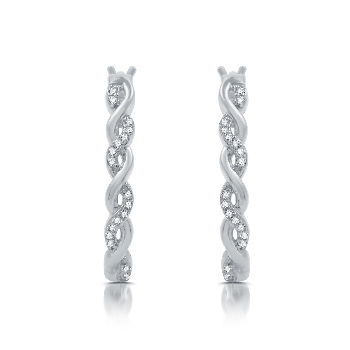 Nova Star® Sterling Silver 1/10ctw. Lab Grown Twist Hoop...