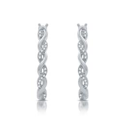Nova Star(R) Sterling Silver 1/10ctw Lab Grown Twist Hoop Earrings