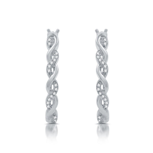 Nova Star&#40;R&#41; Sterling Silver 1/10ctw Lab Grown Twist Hoop Earrings - image 