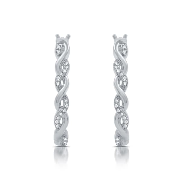 Nova Star(R) Sterling Silver 1/10ctw Lab Grown Twist Hoop Earrings