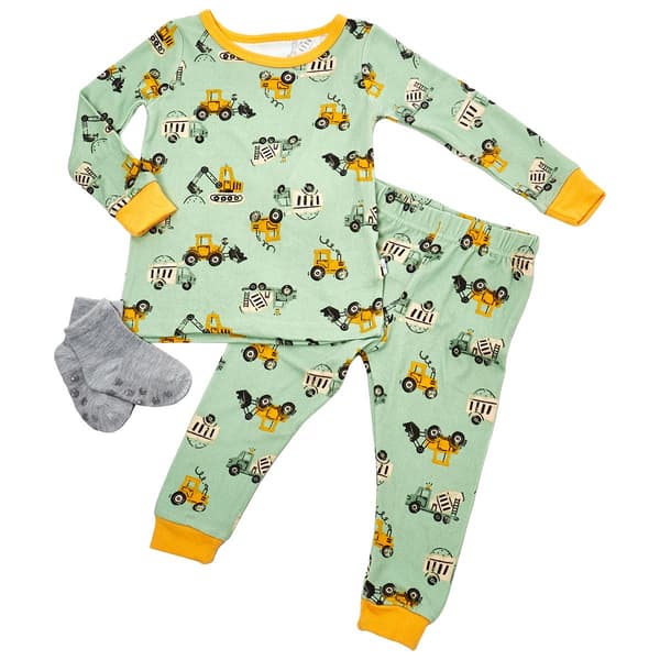 Baby Boy (12-24M) Sleep On It(R) Construction Pajama Set with Socks - image 