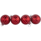Northlight 4ct Shiny Red Striped Glass Ball Christmas Ornaments - image 3