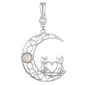 Wearable Art Silver-Tone Cats Sitting on the Moon Enhancer - image 1