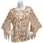 Womens Sara Michelle 3/4 Chiffon Sleeve Keyhole Neck Blouse - image 1