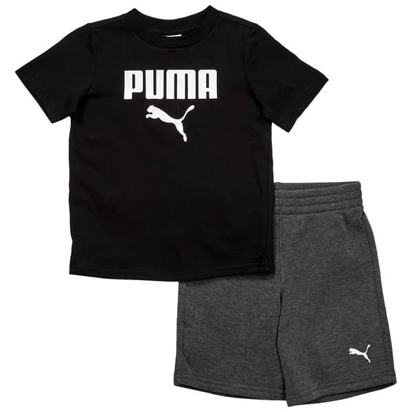 Boys (4-7) Puma(R) 2pc. Jersey Tee & Knit Shorts Set - Black - image 