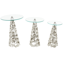 9th & Pike(R) Contemporary Silver Aluminum Metal Accent Table Set