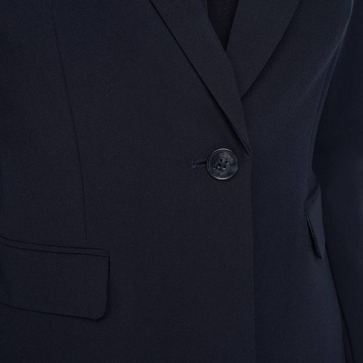 Womens DKNY Long Sleeve Solid One Button Blazer - Navy