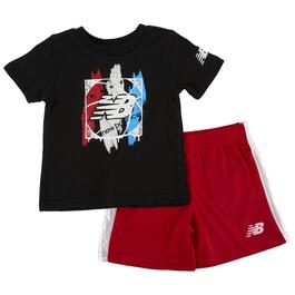 Toddler Boy New Balance Flag Tee & Mesh Shorts Set
