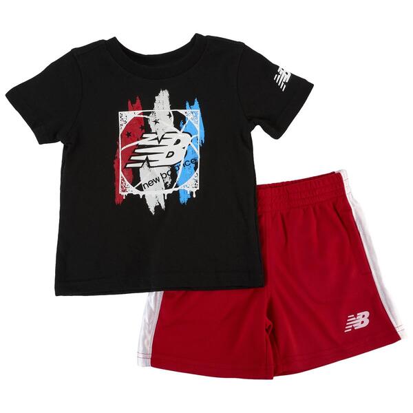 Toddler Boy New Balance Flag Tee & Mesh Shorts Set - image 