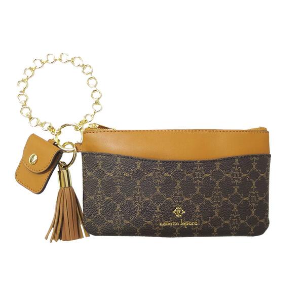 Nanette Lepore Nola Logo Chain Bracelet Wristlet - image 