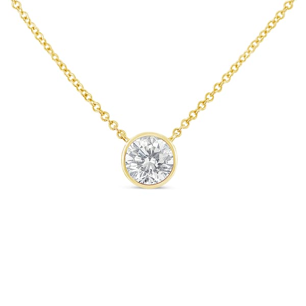 Diamond Classics&#40;tm&#41; Yellow Gold 1/5ctw. Diamond Bezel Pendant - image 