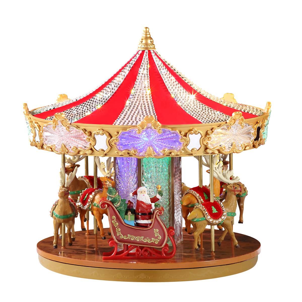 Mr. Christmas 12in. Animated Crystal Very Merry Carousel