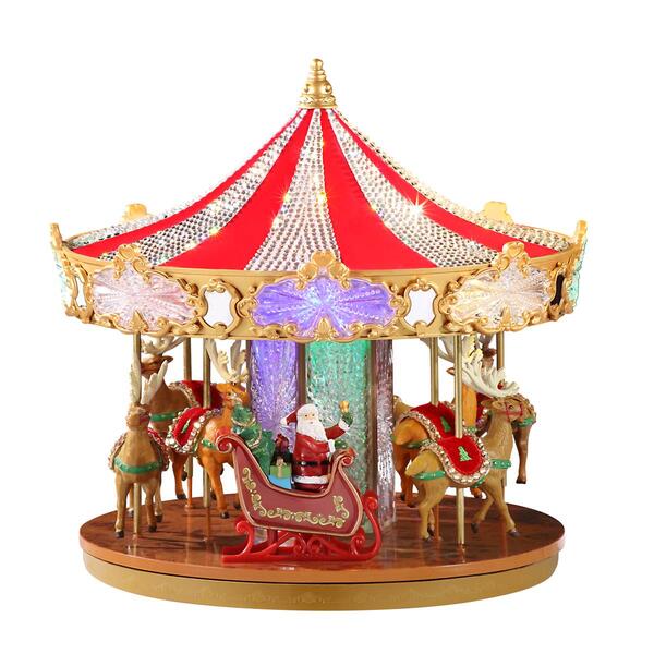 Mr. Christmas 12in. Animated Crystal Very Merry Carousel - image 