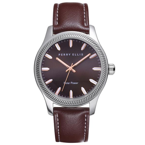 Mens Perry Ellis Silver-Tone Solar Strap Watch - PES0015SL.UK - image 