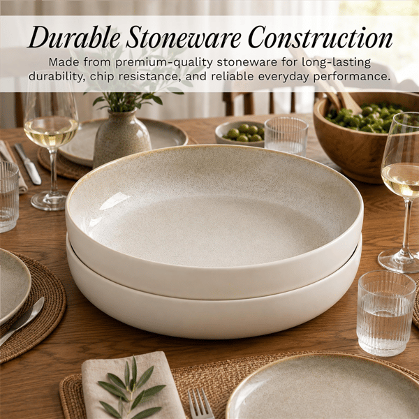 Sango Anderson Cream 10in. Large Ceramic Serving Bowl - Set of 2