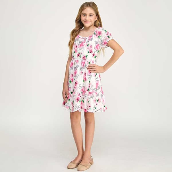 Girls (7-16) As U Wish Floral Puff Sleeve Dress