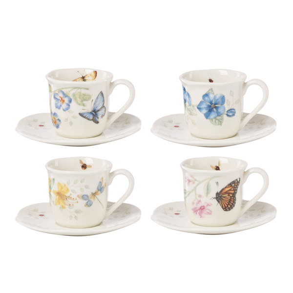 Lenox® Butterfly Meadow® Espresso Cup & Saucers - Set of 4