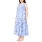 Plus Size MSK Sleeveless Abstract Split Neck Tier Midi Dress - image 3