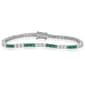 Gianni Argento Silver Plated Lab Grown Emerald Tennis Bracelet - image 1