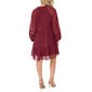 Petite MSK Long Sleeve Clip Dot Tier A-Line Dress - image 4