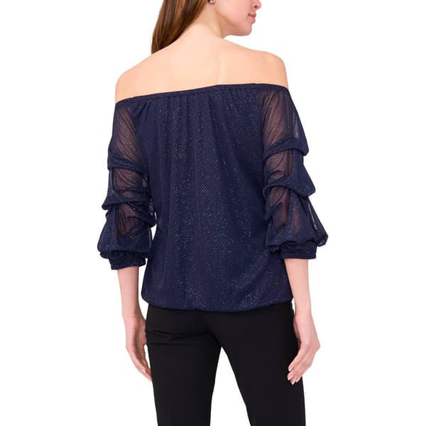 Womens MSK Glitter Off the Shoulder Lantern Sleeve Blouse