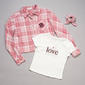 Girls (7-16) No Comment 2pk. Plaid Flannel & Love Tee - image 2