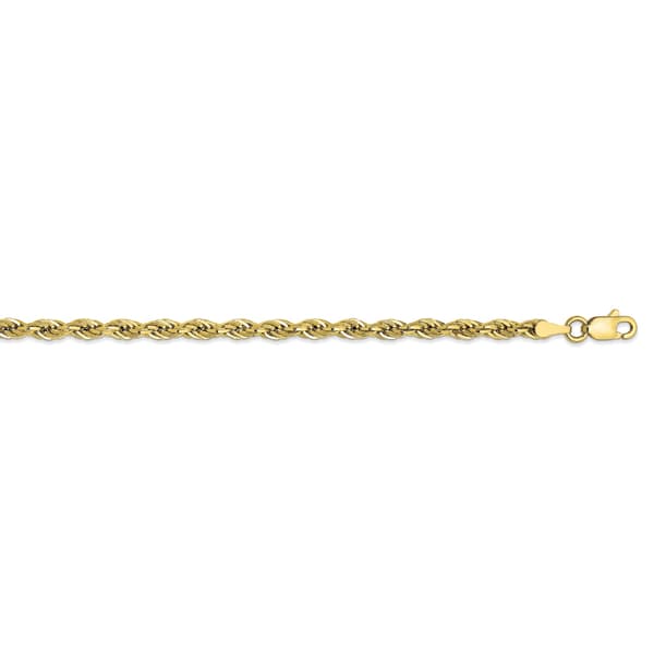 Mens Gold Classics(tm) 10kt. 3.0mm 8in. Solid Rope Chain Bracelet