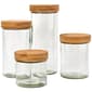 Gourmet Kitchen 4pc. Round Glass Jar Set with Bamboo Lids - image 1