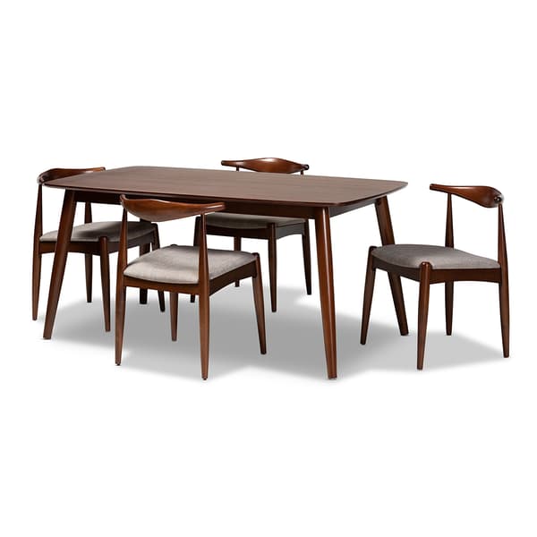 Baxton Studio Amato Mid- Century 5 Piece Dining Set - image 