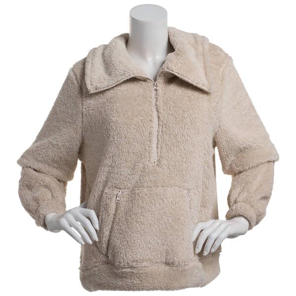 Womens Como Blu Straight Hair 1/2 Zip Sherpa Fleece - image 