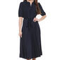 Womens Sharagano Short Sleeve Pleated Midi Dress - image 3