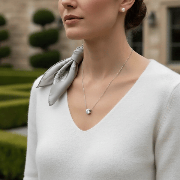 Saffron Hexagon Brilliant Moissanite Diamond Pendant Necklace