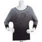 Womens Birch 3/4 Sleeve Ombre Lurex Scoop Neck Keyhole Sweater - image 3