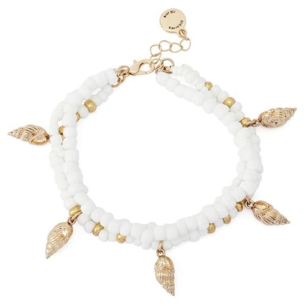Steve Madden Vintage Luxe Shell Beaded Layered Bracelet