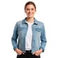 Womens Baccini Point Collar Fray Hem Denim Jacket - image 1