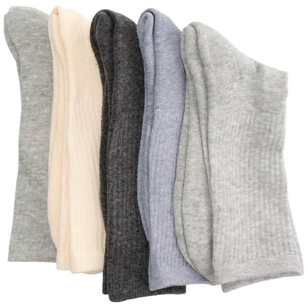 Mens Born&#40;R&#41; 5pr. Marled Organic Cotton Rib Crew Socks - Grey - image 
