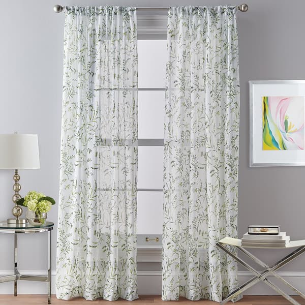 Santa Barbara Print Rod Pocket Panel Curtain - image 