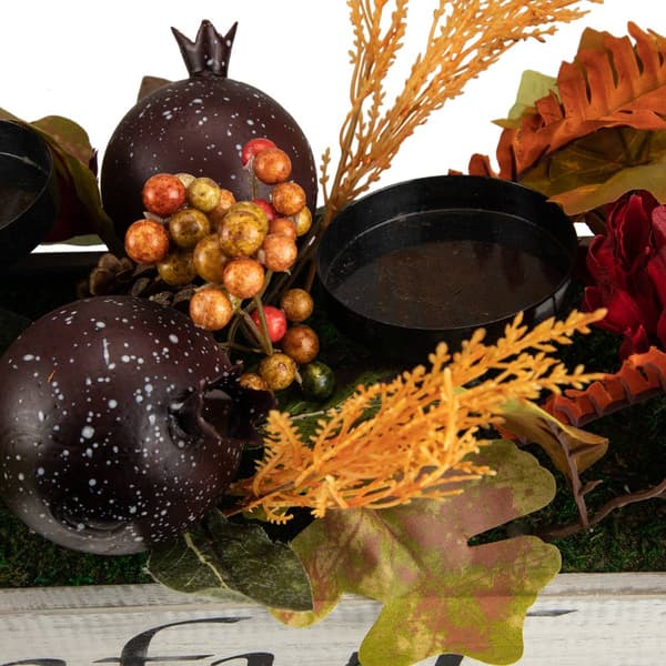 Northlight Seasonal 24in. Autumn Harvest 3-Piece Candle Holder