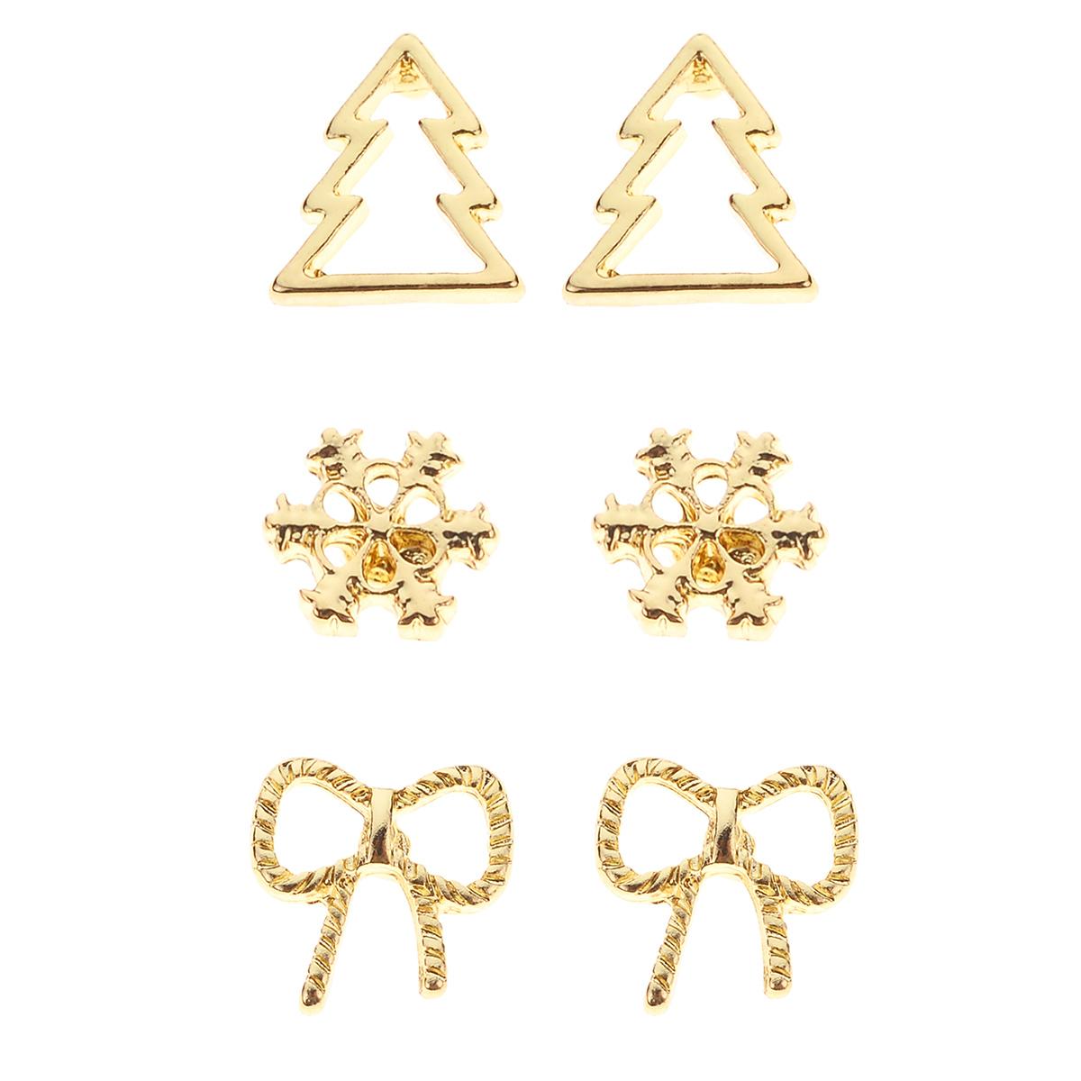 Bow/Tree/Snowflake Trio Earrings