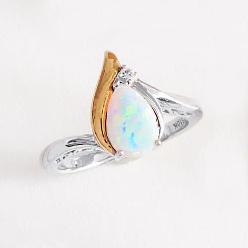 Gemstone Classics™ Sterling Silver 10kt. Pear Opal Ring
