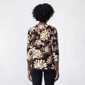 Womens Emily Daniels 3/4 Sleeve Floral Jacquard Blouse - image 2