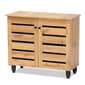 Baxton Studio Gisela Oak Brown Wood 2-Door Shoe Storage Cabinet - image 1