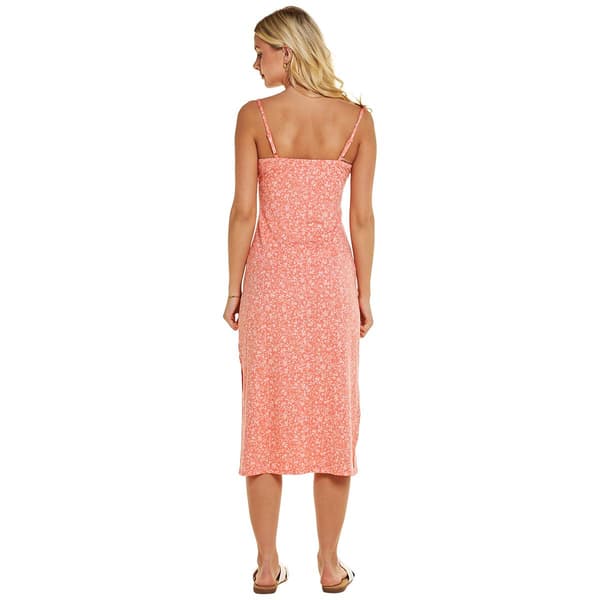 Juniors Wallflower Drape Neck Ditsy Midi Slip Dress