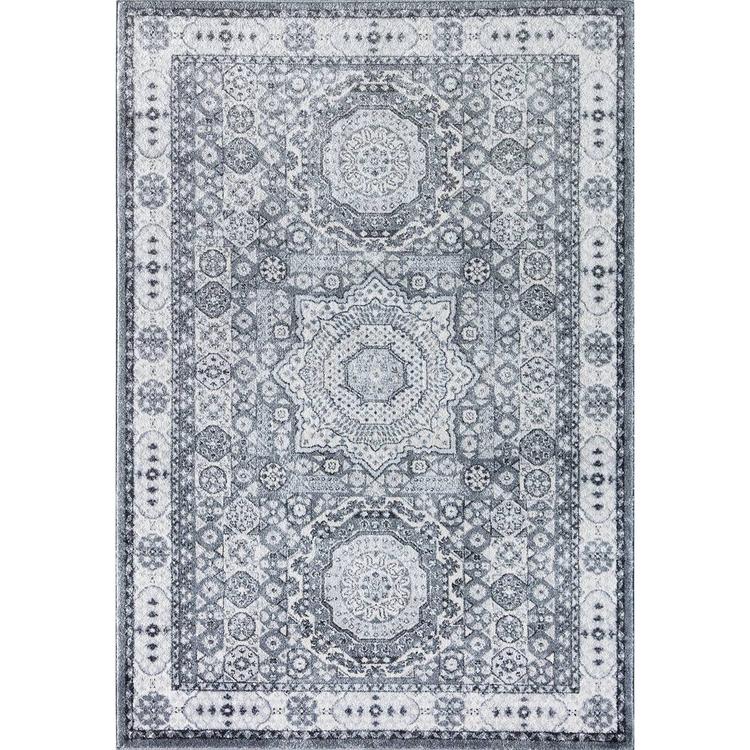 Rugs America(tm) Hailey Ice Cube Silver Abstract Vintage Area Rug