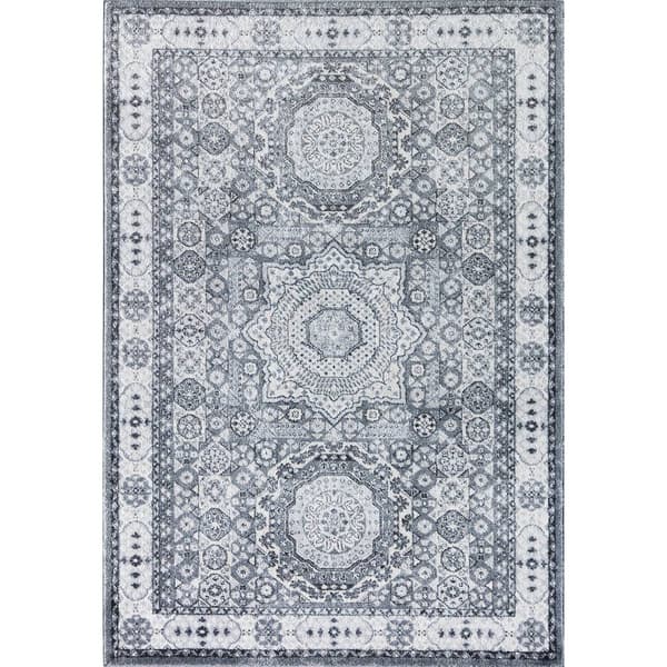 Rugs America&#40;tm&#41; Hailey Ice Cube Silver Abstract Vintage Area Rug