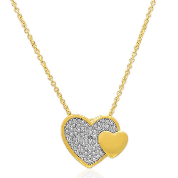 Accents by Gianni Argento Diamond Accent Double Heart Pendant - image 